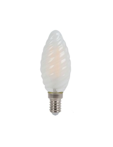 V-TAC VT-1928 71091 Lampadina LED E14 4W Candela a Filamento Incrociato  Satinato 6400K