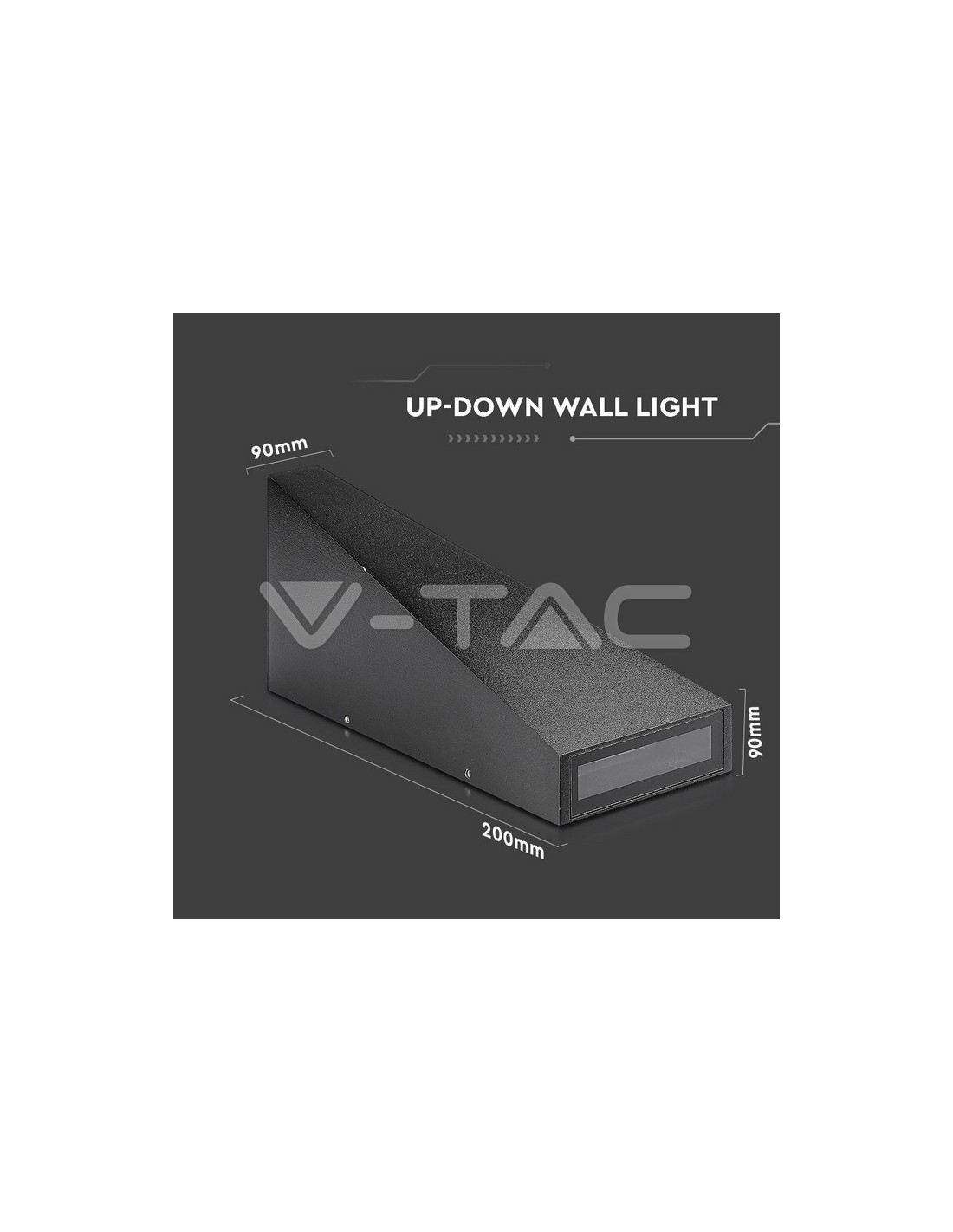 V-TAC VT-805 Lampada LED 4,5W da parete nero orientabile con interruttore  ON/OFF da muro luce bianco caldo 3000K - SKU 218676
