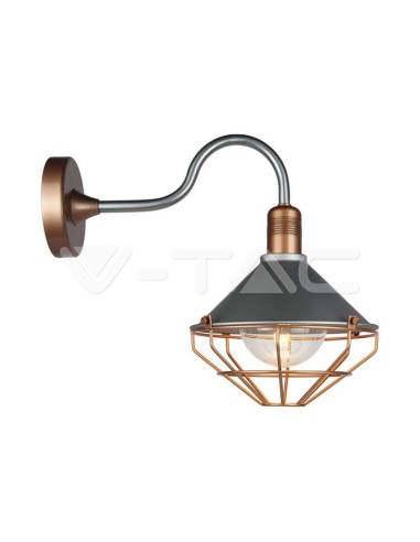 V-TAC VT-720R 8973 LED-Glaslaterne Wandlampe mit E27 IP65 Fassung und Bronze Finish