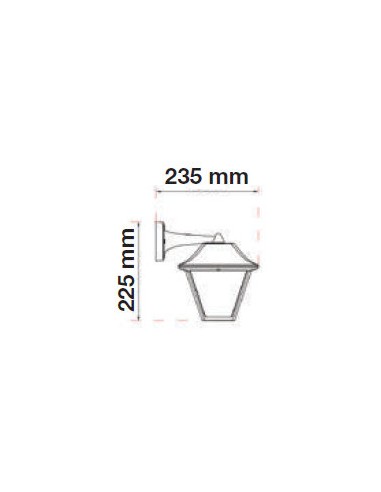 V-TAC VT-843 8686 Lampada LED da Muro a Lanterna in Vetro con