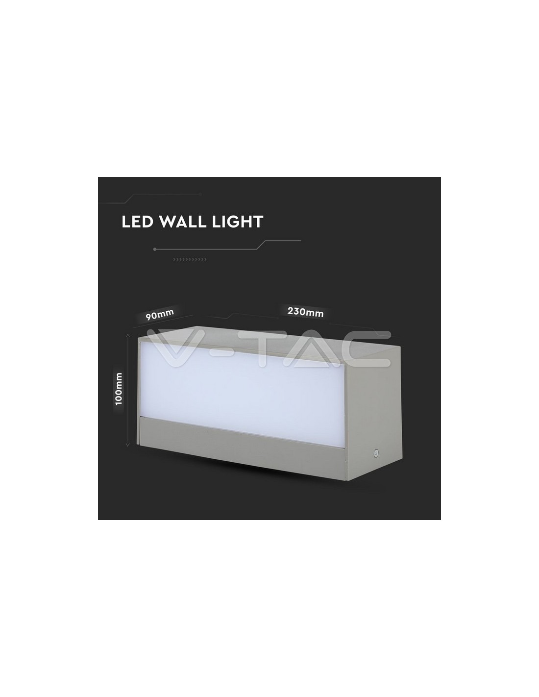 LAMPADA LED DA MURO 12W WALL LIGHT IP65 CON DOPPIO LED APPLIQUE COLORE  GRIGIO 