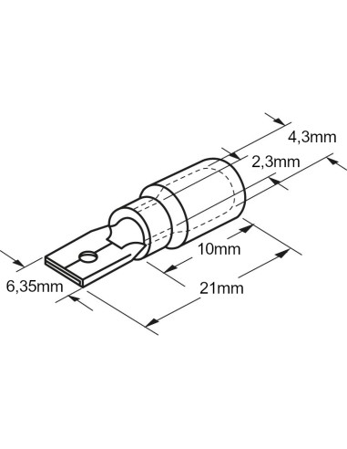 Faston femmina 6,35mm TE Connectivity 181903-1 serie 250