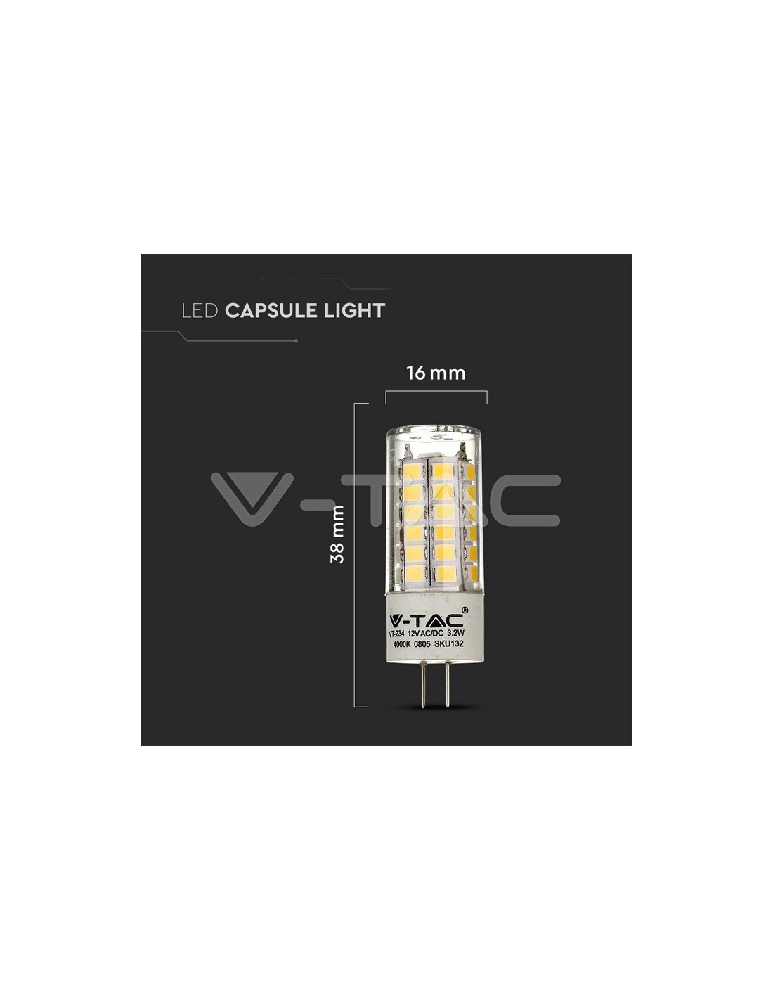 V-TAC VT-2243 SUPER SAVER PACK CONFEZIONE 6 LAMPADINE LED G9 3W - SKU 2745  / 2746 /