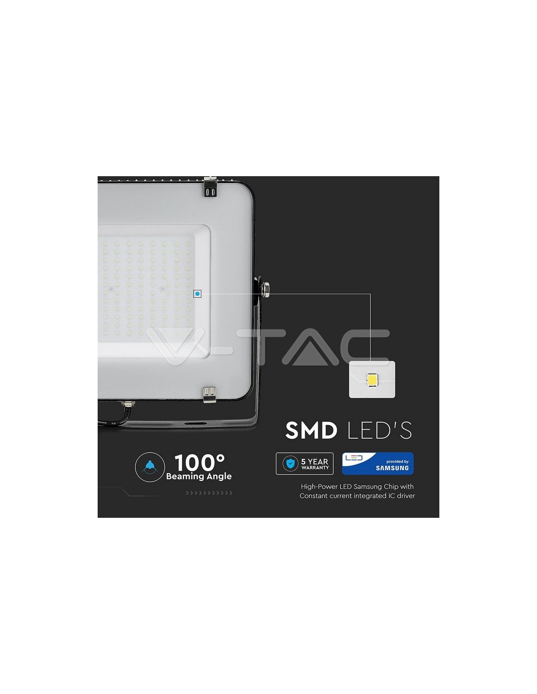 Projecteur LED SMD 100W 120lm/W