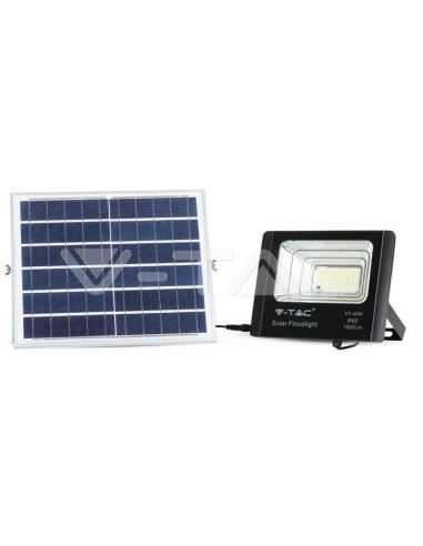 V-TAC VT-40W Spot à LED 16W avec panneau solaire et télécommande