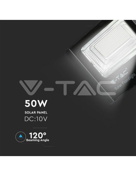 KIT V-TAC VT-300W FARO LED 50W A BATTERIA CON TELECOMANDO E