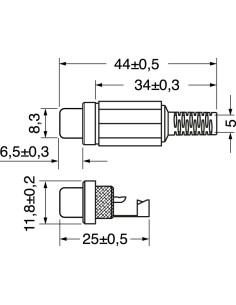 CONECTOR RCA MACHO ROJO + NEGRO DCU basics BLS 2u