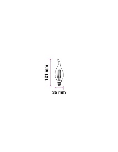 V-TAC VT-1995D 43881 Lampadina LED E14 4W Candela a Fiamma Tortiglione con  Filamento Incrociato 2700K Dimmerabile