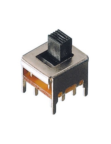 Interrupteur à glissière DPDT ON-ON pour PCB, 30Vdc 0.3A - Lup Fung SSG-22F05-G4-NS