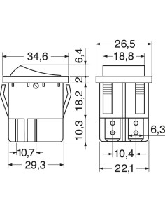 Interruttore a levetta 250 V/AC, 15 A, 1 on/off/on XT-13B, agganciante, 1  pz.