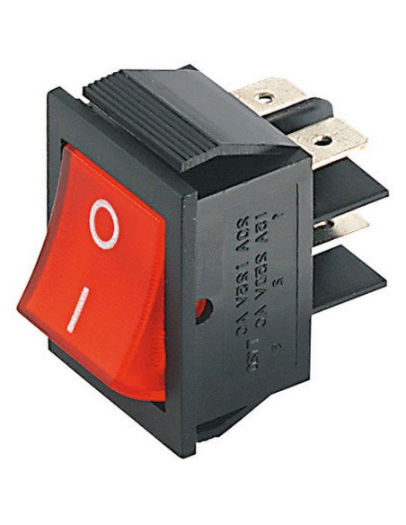 Interrupteur à bascule ON-OFF-ON LED rouge