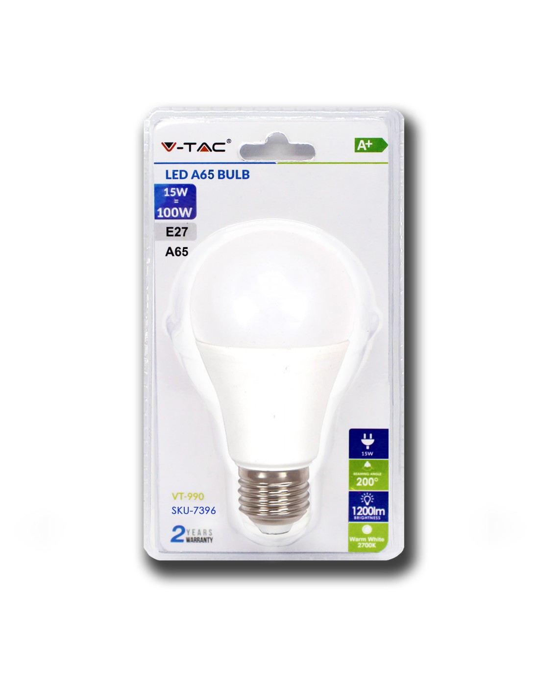 V-TAC VT-990 Lampadina LED in blister E27 15W A60