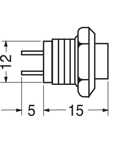 Interrupteur inverseur unipolaire SPDT ON-ON avec bornes à vis, trou de  montage Ø12mm, 250V 10A
