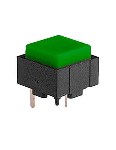 Micro-bouton 12,4 x 12,4 x 10 mm avec bouton vert