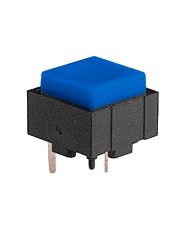 Micro-bouton 12,4 x 12,4 x 10 mm avec bouton bleu