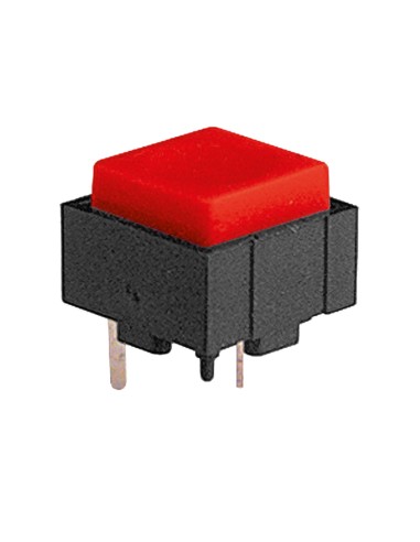 Micro-bouton 12,4 x 12,4 x 10 mm avec bouton rouge