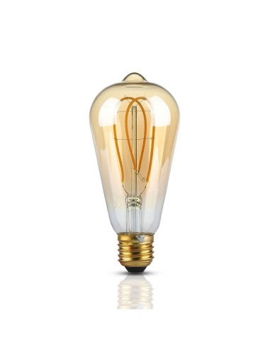 V-TAC VT-2066 7220 LED-Glühbirne E27 5W ST64 Filament Amber 2200K