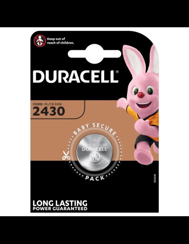 Blister mit 1 Lithium-Knopfzelle 3V Duracell - CR2430, DL2430