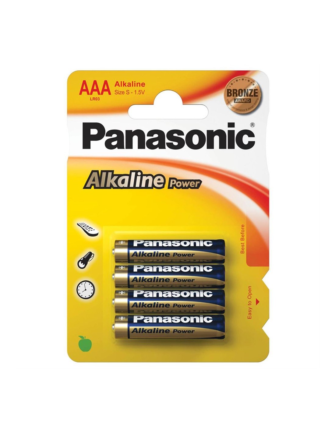 Blister de 4 piles alcalines 1,5V Panasonic Alkaline Power - AAA, LR03,  MN2400