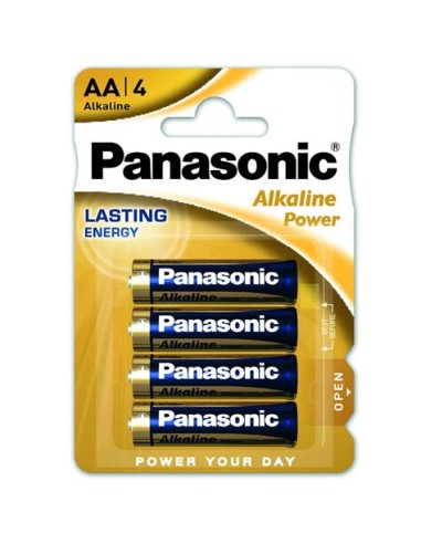 Blister de 4 piles alcalines 1,5V Panasonic "Alkaline Power" - AA, LR6, MN1500