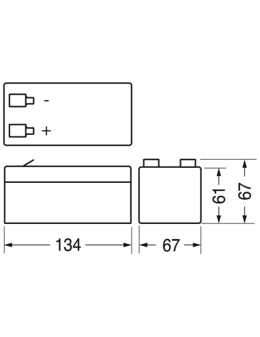 Batteria al piombo ermetica 12V 3,3Ah