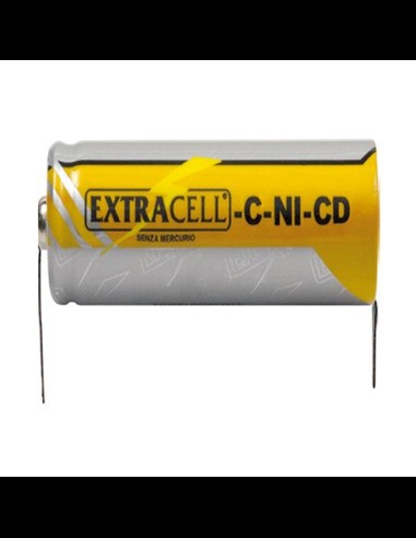 Rechargeable Ni-Cd C battery 1.2V 2500mAh with solder tabs