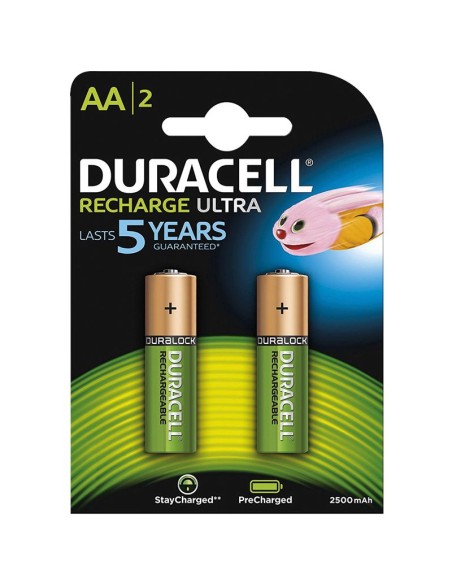 Duracell - Rechargeable AA 2500mAh , 4 Batterie Stilo Ricaricabili con  Caricatore da 45 minuti (6 Batterie Stilo + 2 Ministilo ricaricabili  Incluse)