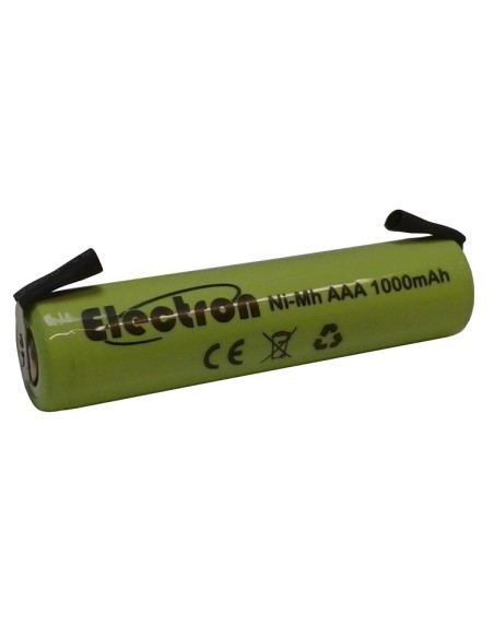 Pile rechargeable Ni-Mh AAA 1,2V 1000mAh avec languettes à souder