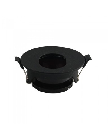 V-TAC VT-874 8596 Round Adjustable Recessed LED Spotlight Holder with Oval Hole GU10 Black Colour with Black Interior