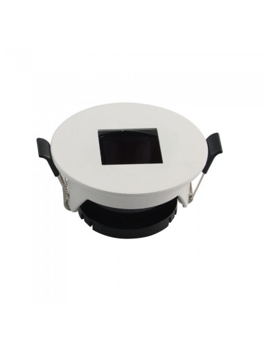 V-TAC VT-883 8597 Round Recessed LED Spotlight Holder with Square Hole GU10 White with Black Interior