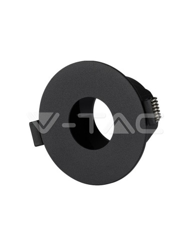 V-TAC VT-873 8595 Portafaretto LED da Incasso orientabile Rotondo GU10 Colore Nero con Interno Nero