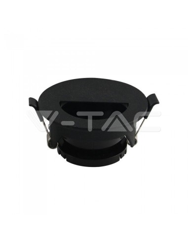 V-TAC VT-884 8608 Round Recessed LED Spotlight Holder with GU10 Half-Circle Hole Black Colour with Black Interior