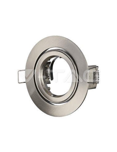 V-TAC VT-775 3646 Round Adjustable Recessed LED Spotlight GU10 Satin Nickel Colour