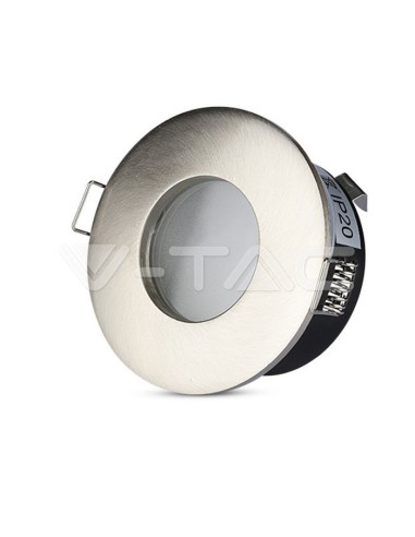 V-TAC VT-787 3614 Round Recessed LED Spotlight GU10 Satin Nickel Colour IP54