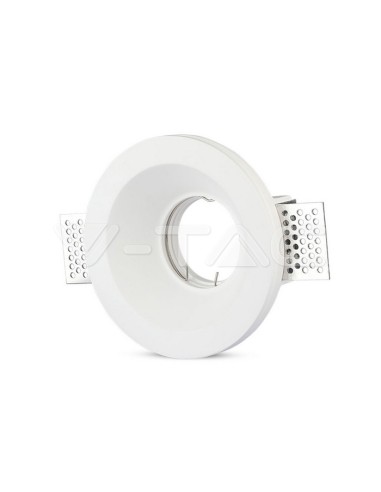 V-TAC VT-776 3640 Round Recessed LED Spotlight GU10 Plaster Body White