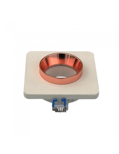 V-TAC VT-862 3121 Square recessed LED spotlight GU10 White Concrete Body and Rose Gold Metal Interior