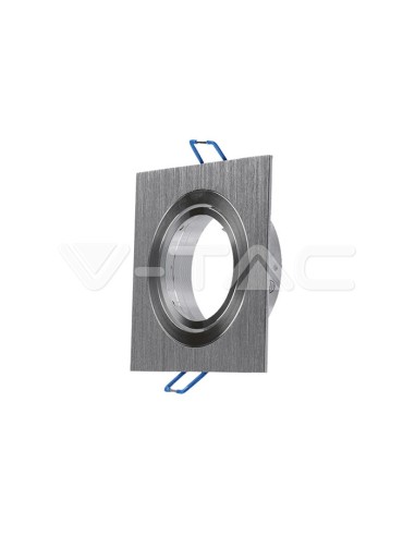 V-TAC VT-782 3606 Square Pivoting Recessed LED Spotlight GU10 in Brushed Aluminium