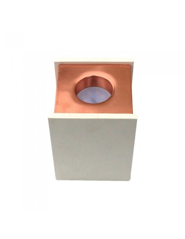 V-TAC VT-860 3115 Square Surface Mount LED Spotlight Holder GU10 White Plaster Body and Rose Gold Metal Finish