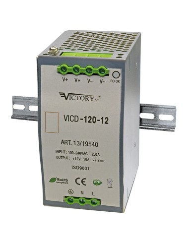 Fuente de alimentación conmutada 24Vdc 5A 120W, carril din TS-35/7,5 y TS-35/15 - Victory VICD-120-24