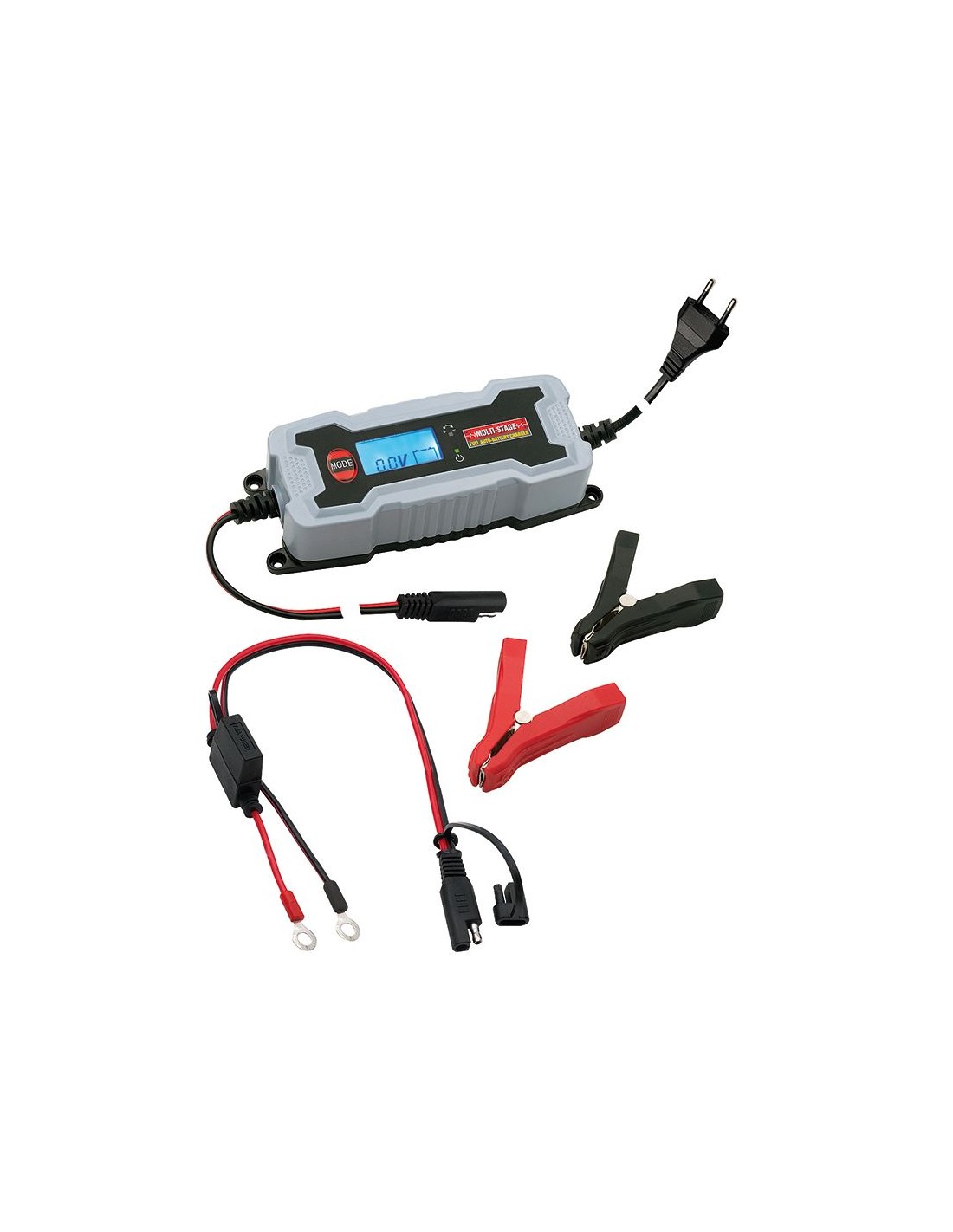 Chargeur automatique de batteries au plomb pour voitures et motos 6V/12V  3.8A avec connecteurs