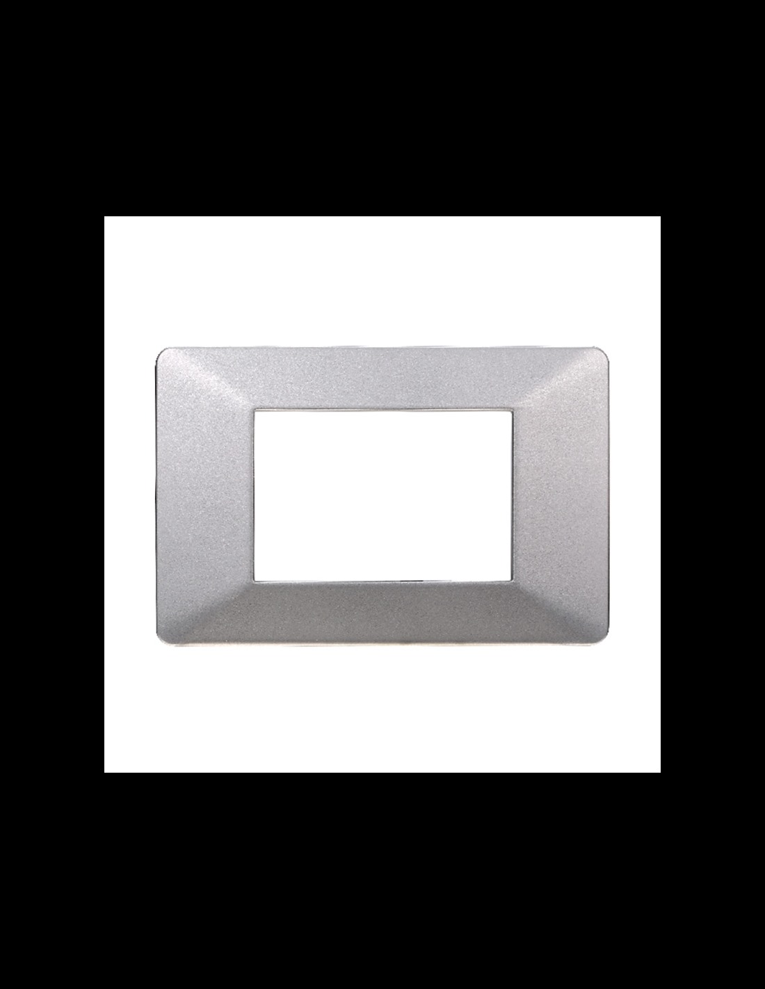 Placca serie Starlight, 3 moduli, plastica, argento, compatibile con serie  Vimar Plana - Ettroit EV83306