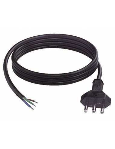 Cable de alimentación, longitud 1,5m, enchufe 10A, cables sin funda, cable 3x0,75mm2, color negro