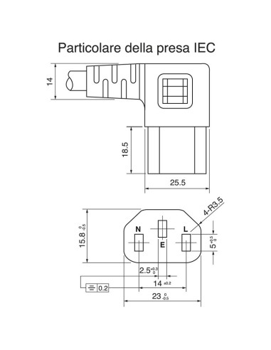 Cavo di alimentazione, lunghezza 2m, spina schuko, presa VDE C13