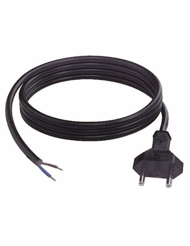 Stromkabel, Länge 1,5m, Stecker 10A, abgemantelte Leitungen, Kabel  2x0,75mm2, Farbe schwarz