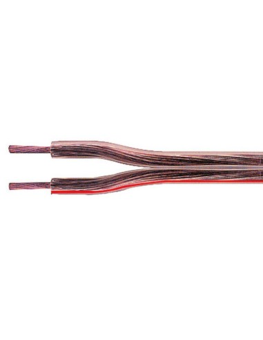 Platte kabel 2x0,50 mm2, gepolariseerd, CCA-geleider, transparante pvc-mantel, diameter 4 mm