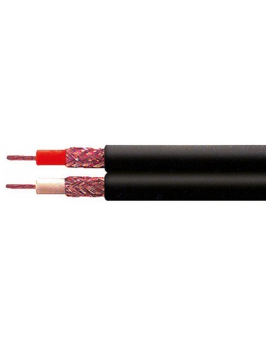 Shielded flat cable 2x0.25 mm2, copper conductor, pvc sheath, colour black, diameter 8 mm