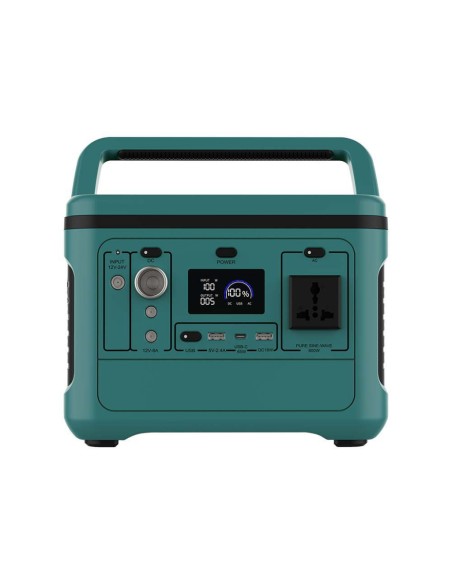 Portable power station 500W with 568Wh lithium battery, rechargeable with power  supply and solar panel - V