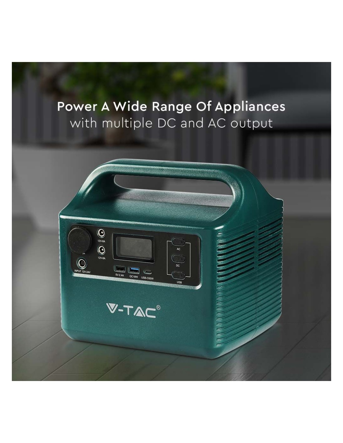 Power station portatile 300W con batteria al litio 252Wh, ricaricabile con  alimentatore e pannello solare - V-TAC VT-303 11441