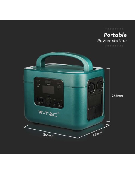 Centrale électrique portable V-TAC 1050W accumulateur LiFePO4 et générateur  de courant puissance maximale 1800W