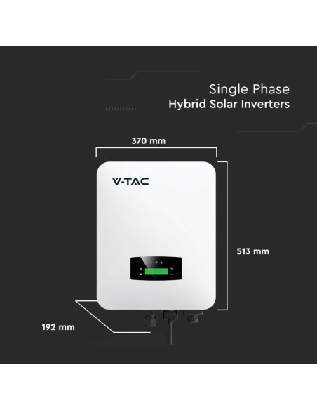 Kit fotovoltaico 6kW con inverter Monofase Ibrido e 15 pannelli solari  monocristallini slim 410W - V-TAC